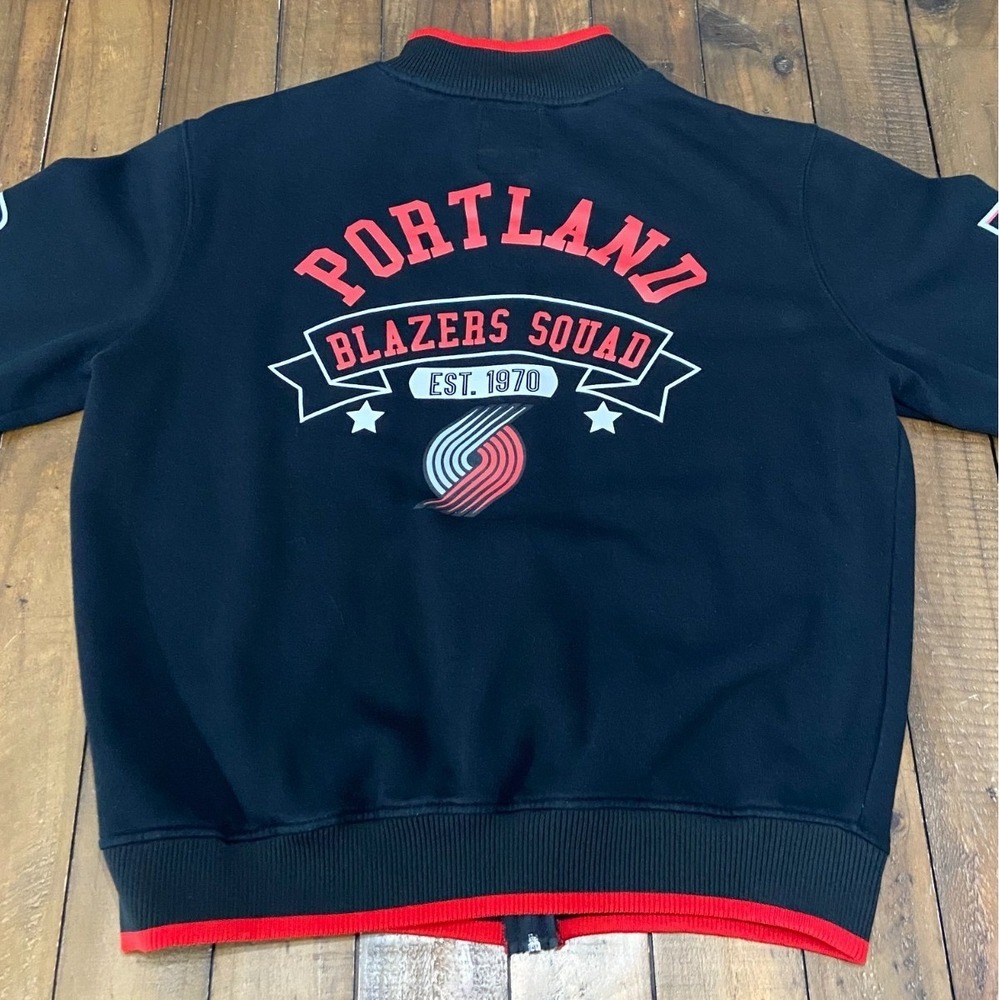 VTG Y2K Portland Trail Blazers Full Zip Sweatshirt Back Spellout Men's Large NBA